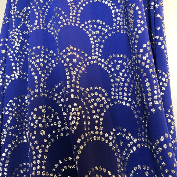 PATRA Blue Dress w/Silver Glitter Sz 8 Stunning! - Picture 8 of 9